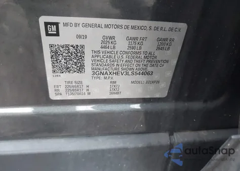 2020 Chevrolet Equinox Fwd Ls from USA, damaged, VIN 3GNAXHEV3LS544063